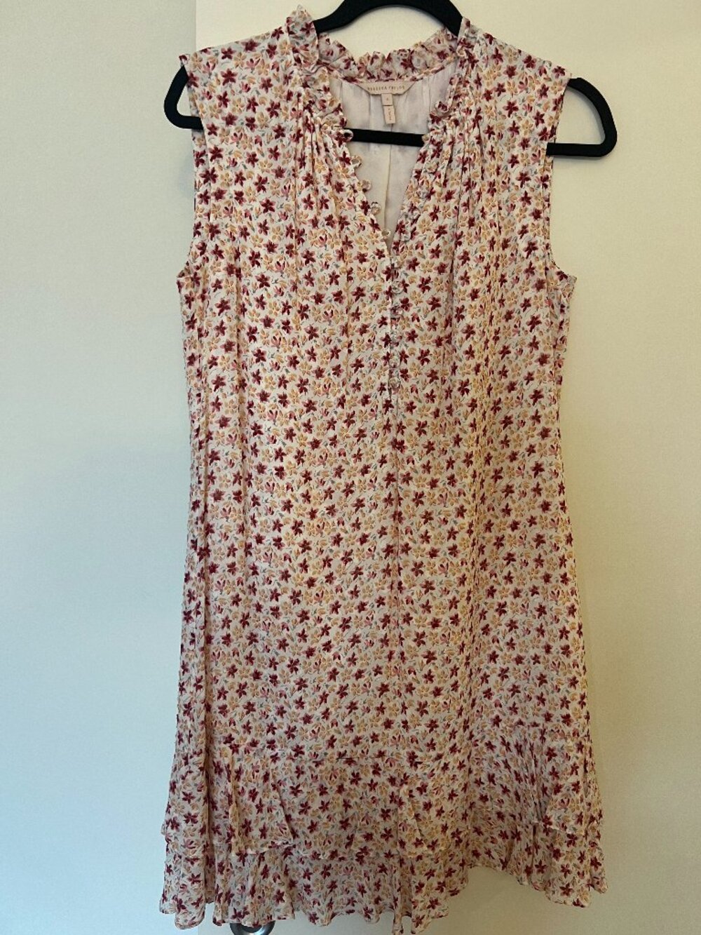 Rebecca Taylor Floral Ruffle Sleeveless Dress – Size Small